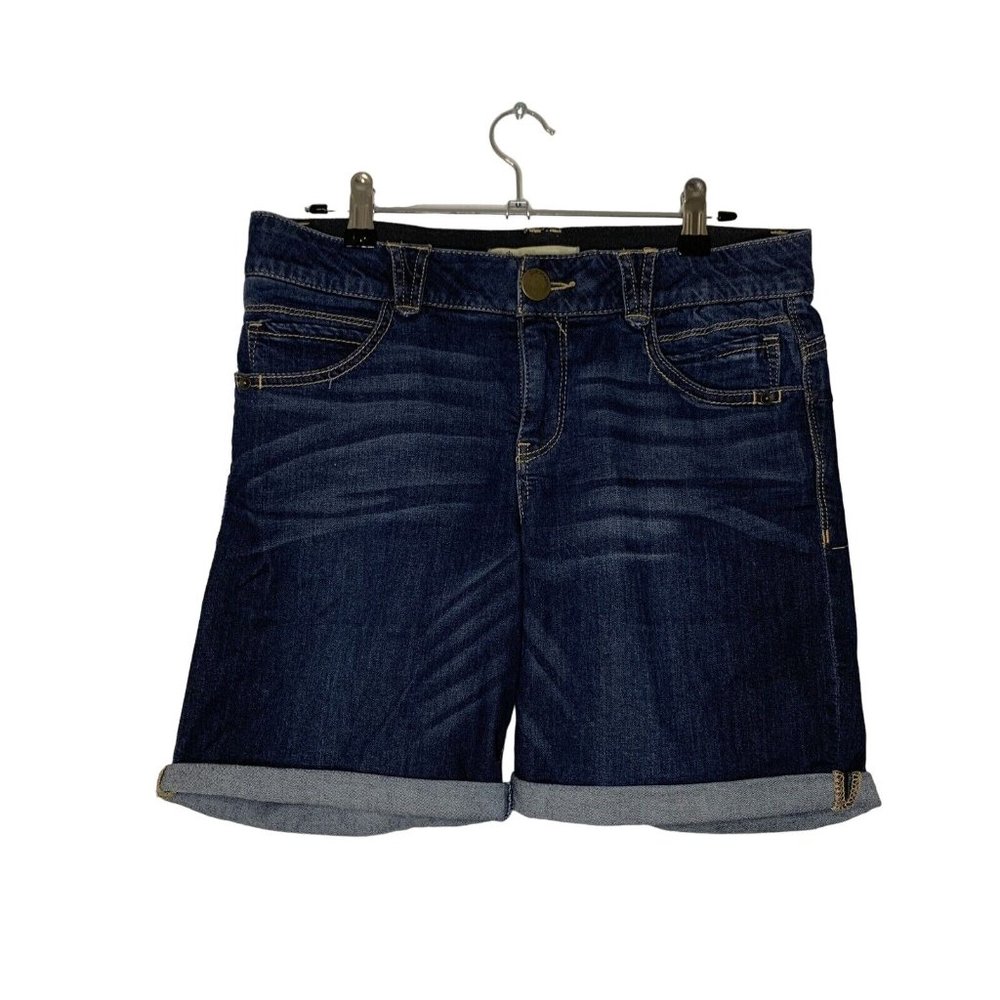 Democracy Womens 6 Absolution Elastic Waist Band Midrise Bermuda Jean Shorts